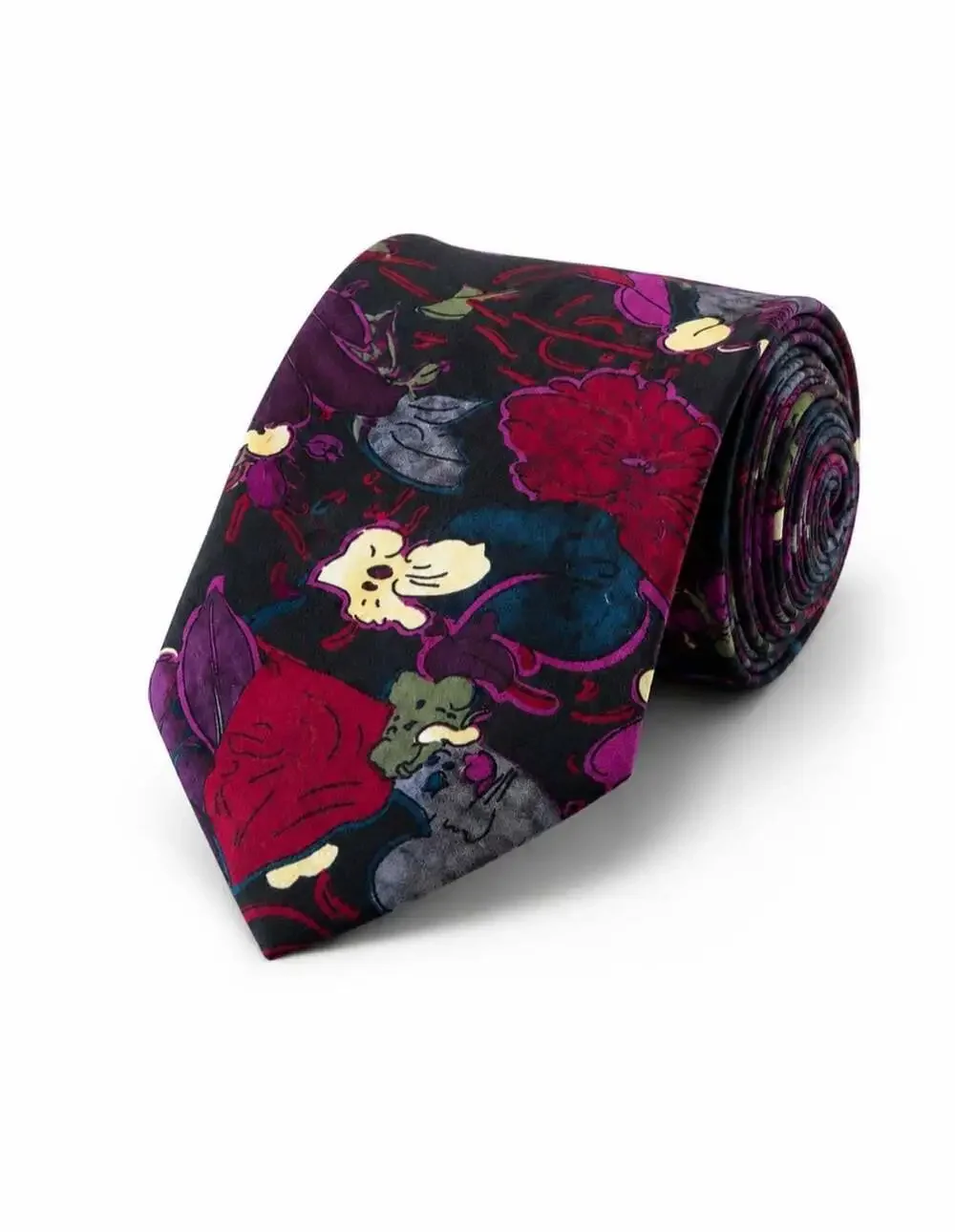 Peter Max NEOMAX Belle Silk Tie Abstract Floral Art Necktie Made USA